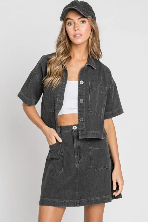 SLATE DENIM MINI