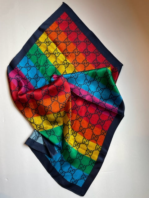 GG INSPIRED SQUARE SILK SCARF