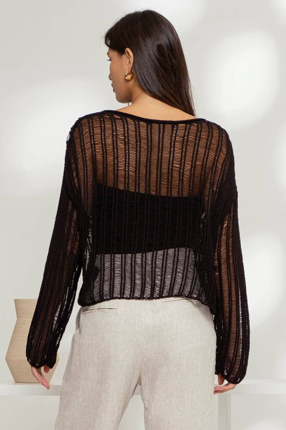 AVA SHEER CROCHET SWEATER